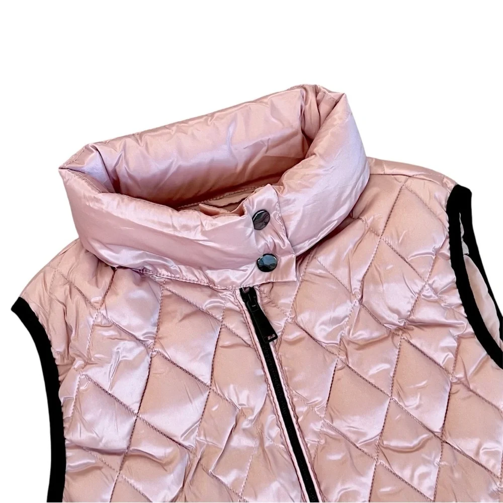 Philosophy Blush & Black Puffer Vest Zip Closure Size M NWT - Picture 4 of 7